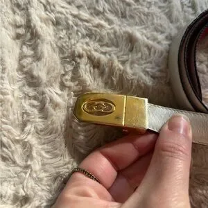Gucci Vintage 70s Reversable Red White Leather Belt Gold Buckle 34 HTF Gucci | Accessories | Gucci Vintage 7s Reversable Red White  main image 3